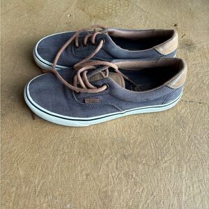 Vans Gray and Tan Canvas Sneakers